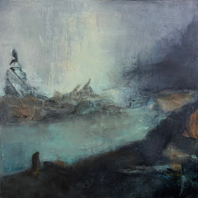 Fremmed landskap II Akryl/mixed media på lerret (70x70) Kunstner: Helene Magnus