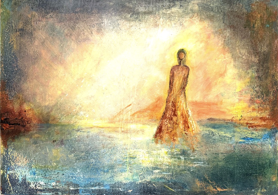 Lysbærer Akryl/mixed media av Mariann Hansen Størrelser: 55x70 cm