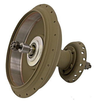 Front hub w/brake drum, 45CI WLA, green
