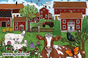 Vykort 10x15 cm Sommar i Äpplarum