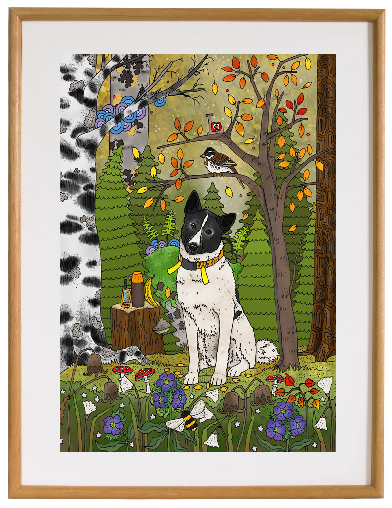 Affisch Laika på jakt, 30x40 cm