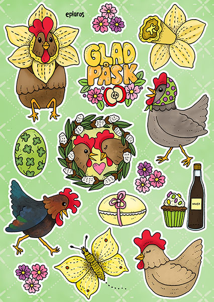 A6 ark - Påskstickers