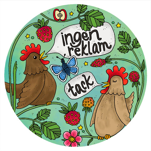 Klisterdekal - Ingen reklam Höns