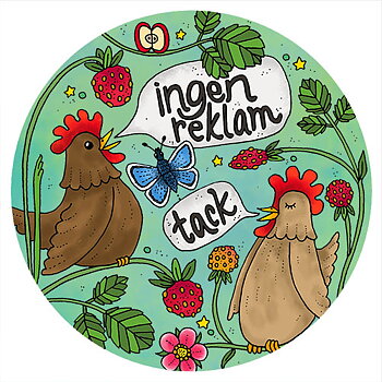 Klisterdekal - Ingen reklam Höns
