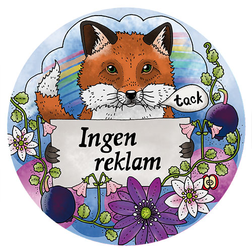 Klisterdekal - Ingen reklam Räv