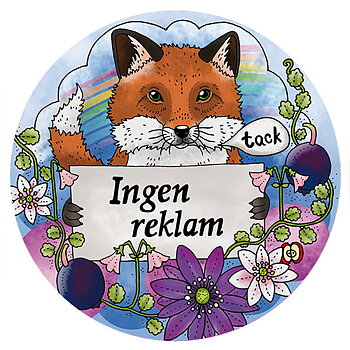 Klisterdekal - Ingen reklam Räv