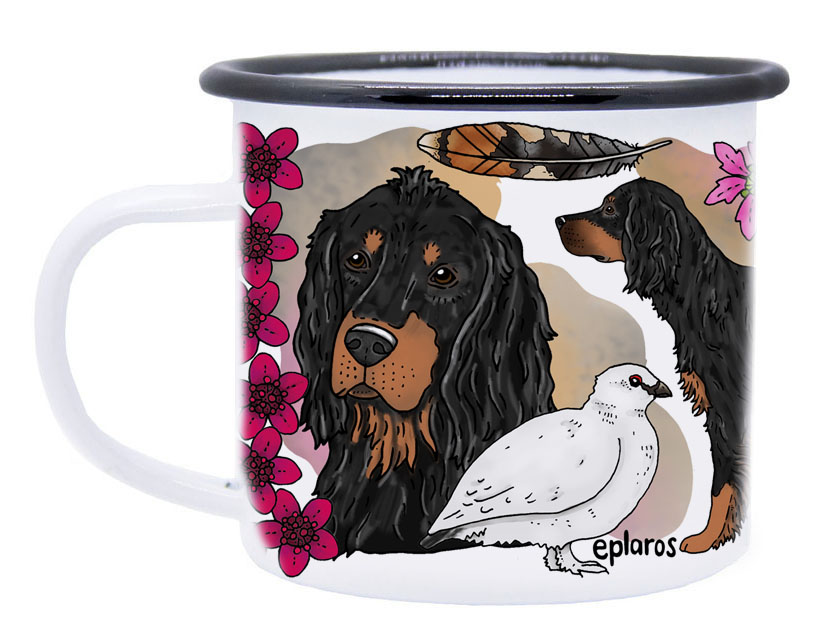 Emaljmugg - Gordon setter
