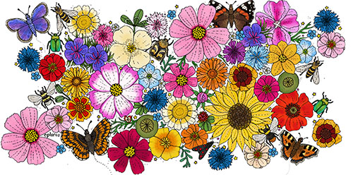 Vattenflaska - Blomsteräng - 2