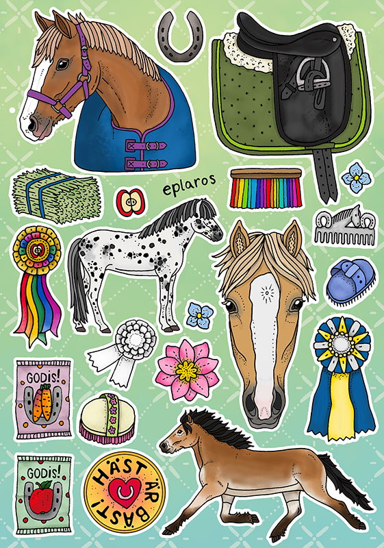 A5 ark - Stickers hästar