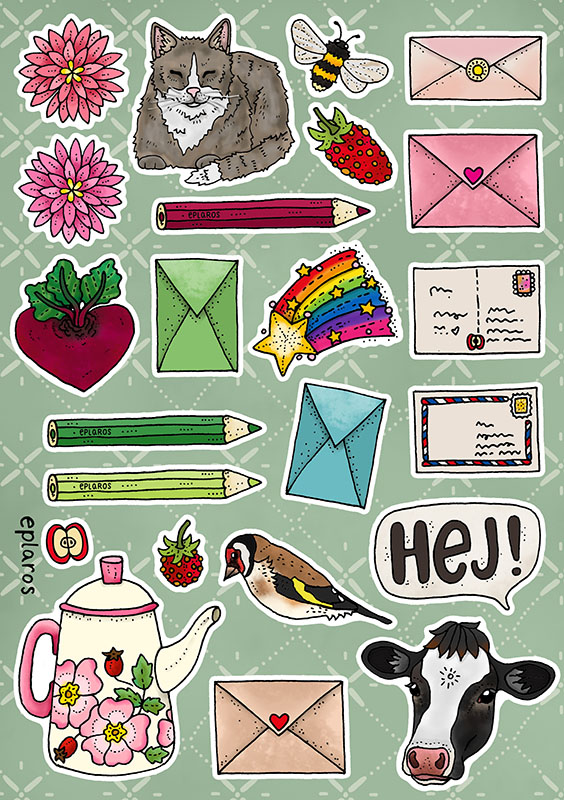 A5 ark - Stickers brevpapper