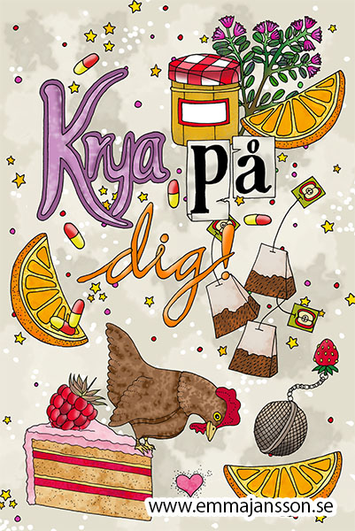 Vykort 10x15 cm Krya på dig