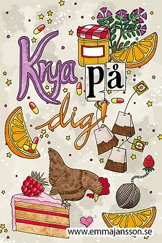 Vykort 10x15 cm Krya på dig