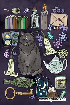 Vykort 10x15 cm Månkatt