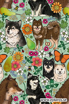 Vykort 10x15 cm Finska lapphundar, mönster