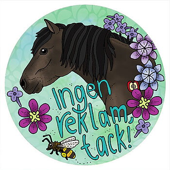 Klisterdekal - Ingen reklam Svart häst