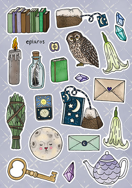 A5 ark - Stickers Magisk måne