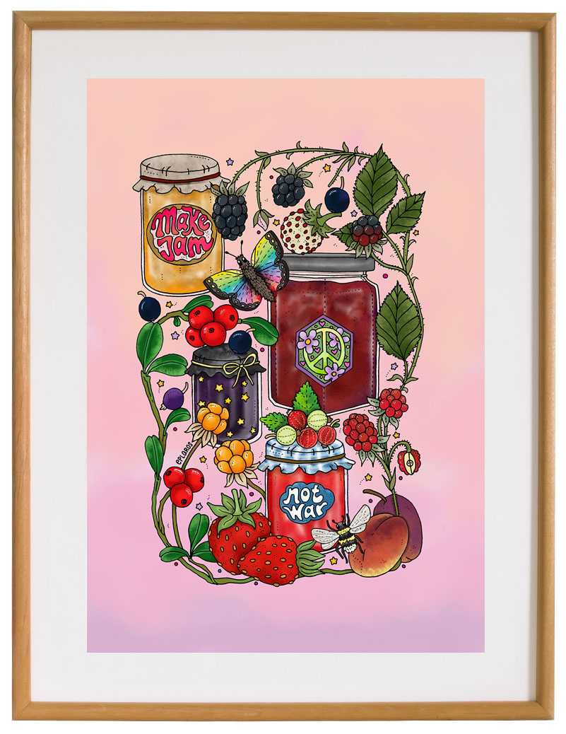 Affisch Make jam not war, 30x40 cm