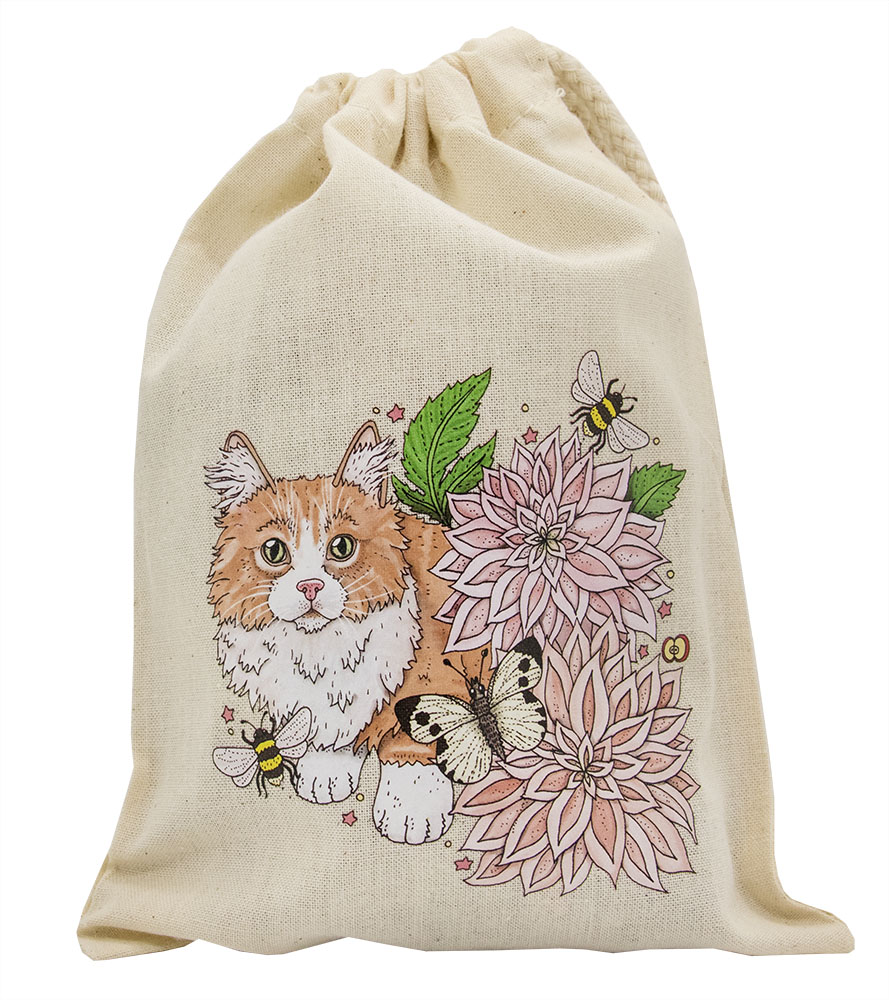 Liten present/förvaringspåse - Katten Kurry