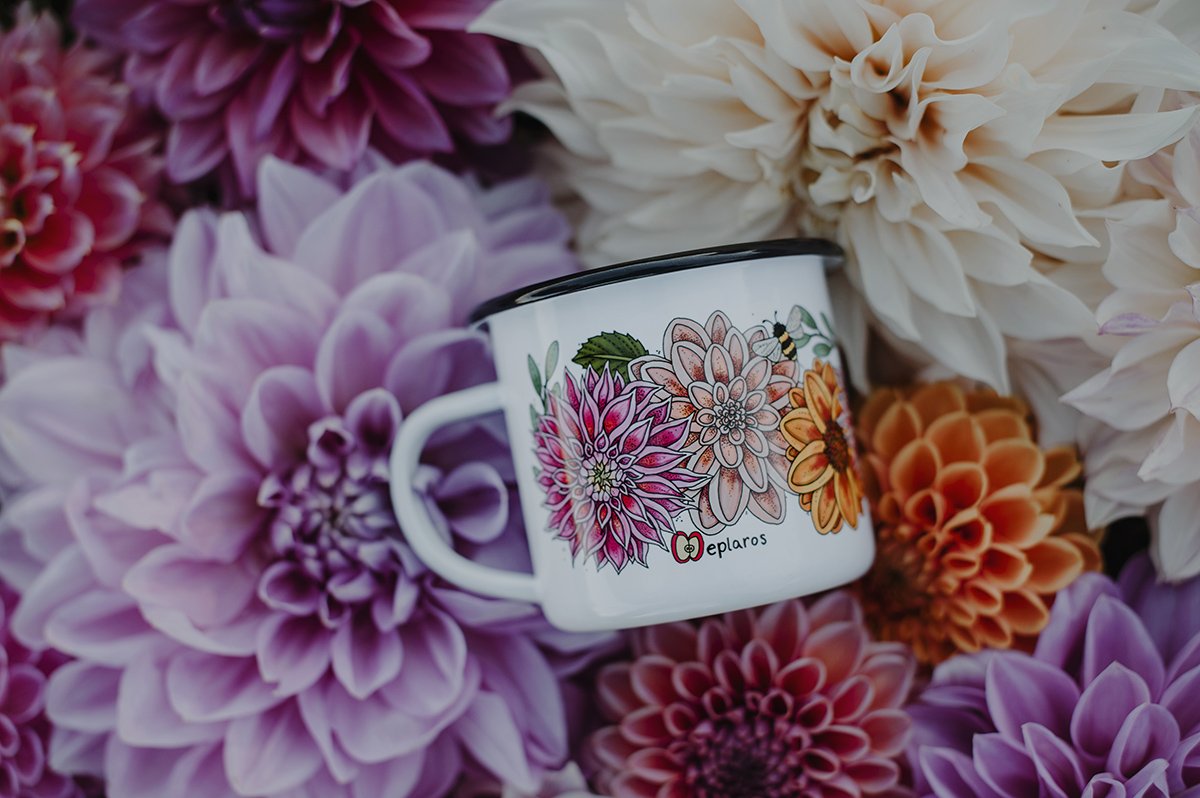 Emaljmugg - Dahlia - 2