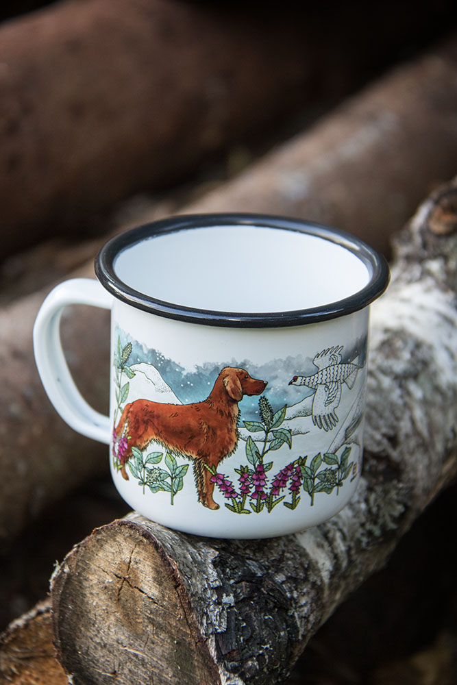 Emaljmugg - Irländsk röd setter - 4