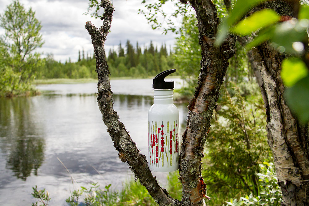 Vattenflaska - Smultron på strå - 4