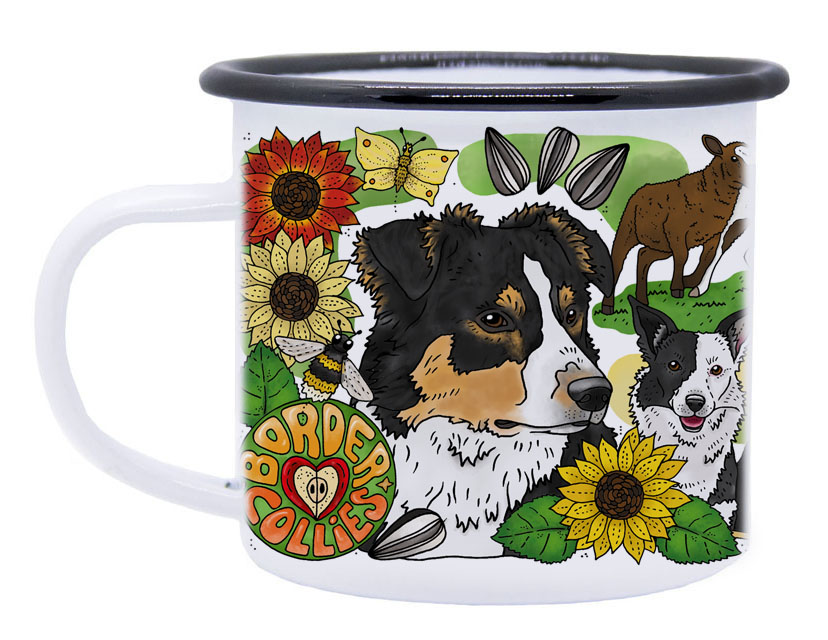 Emaljmugg - Border collie