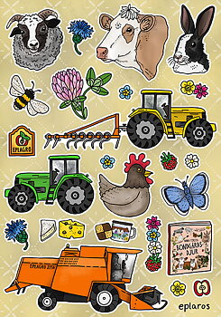 A5 ark - Stickers bondgårdsdjur