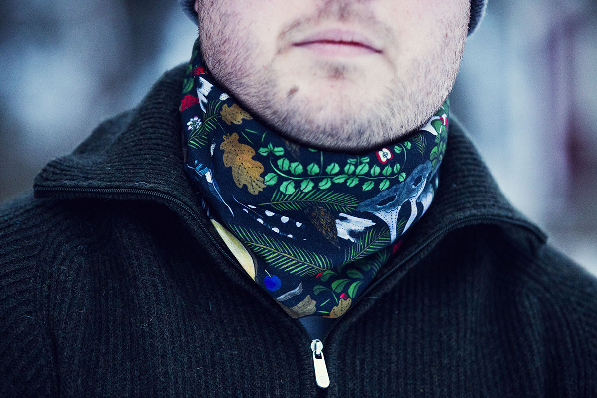 Tub / multiscarf med fleecekant Skogens matta - 5