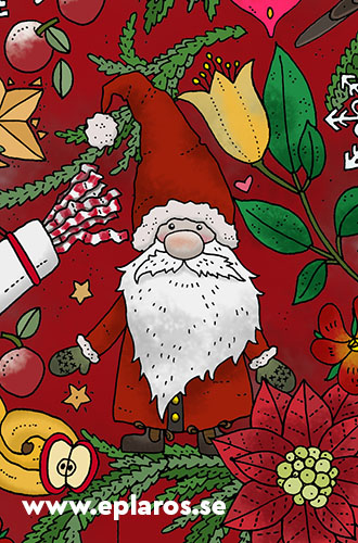 Litet kort 8,5x5,5 cm Jultomte