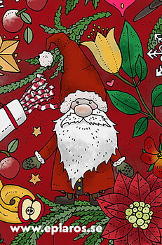 Litet kort 8,5x5,5 cm Jultomte