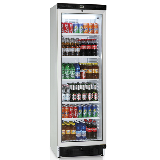 Stående flaskkylare 379 liter med glasdörr och 5 hyllor , +1°/+10°c