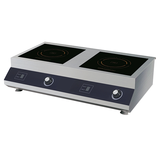Induktionsspis 5+5 kw, bänkenhet, 2 tallrikar vardera 300x300 mm - 2