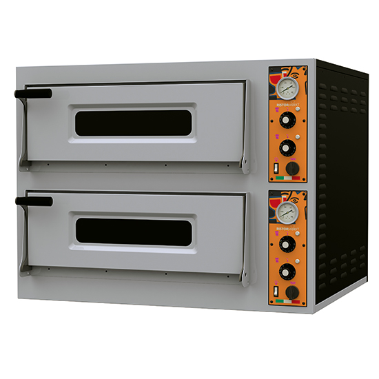 Elektrisk pizzaugn för 6+6 pizzor ø32 cm, mekanisk kontroll