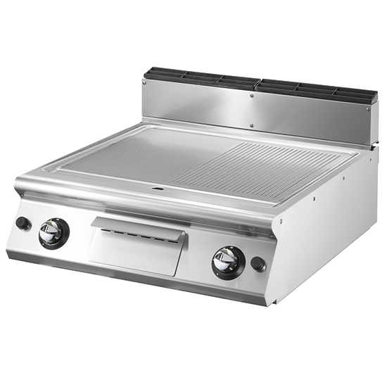 Gas stekbord, ½ slät, ½ räfflad platta, terma plus - 2