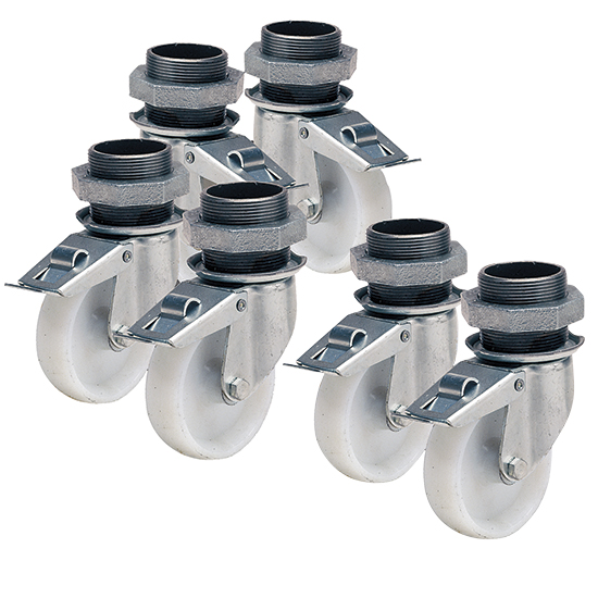 Set av 3+3 wheels med brake
