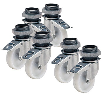 Set av 3+3 wheels med brake