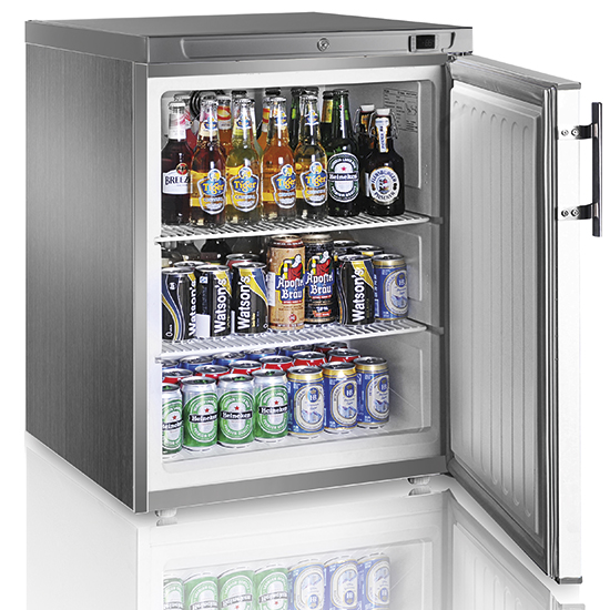 Underbänkkyl in rostfritt stål , 145 liter, +0°/+8°c