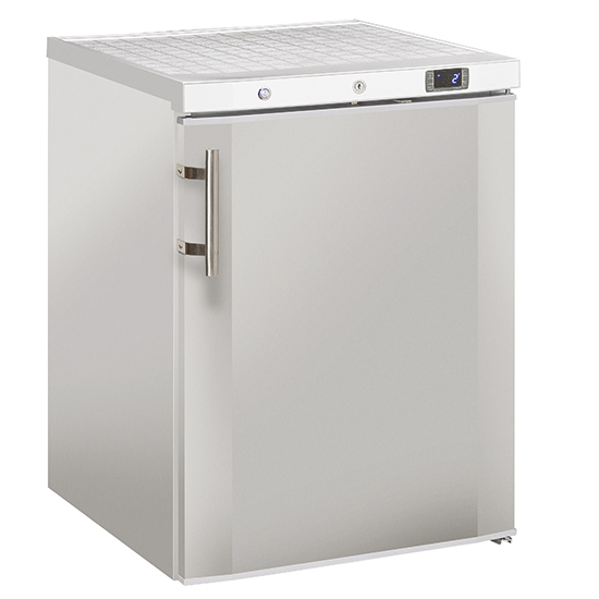 Kylskåp i rostfritt stål, 200 liter, + 0 ° / + 8 ° C, 598x679 mm