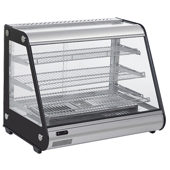 Uppvärmd display med 3 nivåer och skjutglas, bänkenhet, w=856 mm