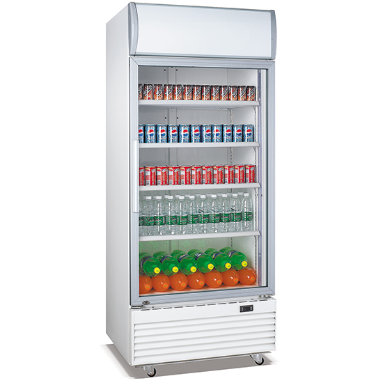 Stående dryckeskylare 660 liter med glasdörr och advertising panel, +4°/+8°c - 2
