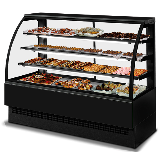 Kyldisk med 3 hyllor , ventilerad kylning, 2°/+8°c, w=1500 mm - ral9005
