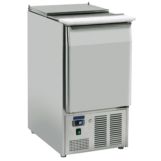 Saladette med 1 dörr gn 1/1 och lock, 3x gn 1/3 h=150 mm, 0°/+8°c