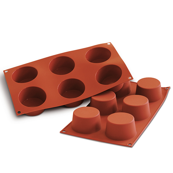 Bakform gn 1/3 gjort av silicon för 6 muffins ø 68 mm