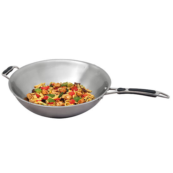 Wokpanna Ø 360 mm för induktions wok gjort av rostfritt stål - 2