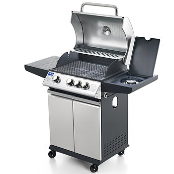 Barbecue på hjul med spis, gas, cooking area 550x410 mm