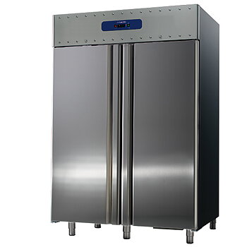 Deepfreezer 1400 liter av rostfritt stål, GN 2/1, -10 ° / -22 ° C, 1400x810 mm