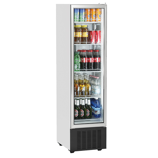 Stående flaskkylare 246 liter med glasdörr och 5 hyllor , +1°/+10°c