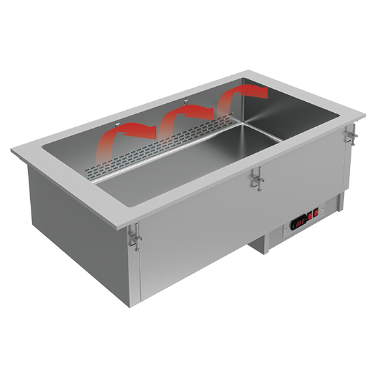 Inbyggd Bainmarie, elektrisk, torr version, 4x GN 1/1 H = 150 mm, 1440x610 mm