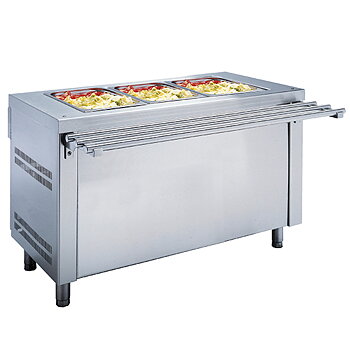 Bain-marie kylare på öppet bottenskåp 3x GN 1/1