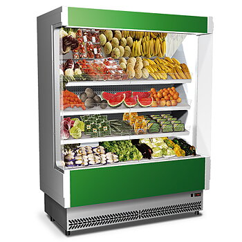 Vertikal multi-deck kyldisk 1330 mm med 3 hyllor , +6°/+8°c - frukt och grönsakss